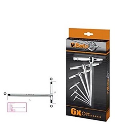 BETA TOOLS USA Beta Tools 009510687 T-Handle Wrenches with Three Hexagon Male Ends - Set of 6 9510687